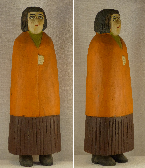 Femme. Anonyme. Pologne Sculpture en bois. Hauteur 35 cm.art populaire,art modeste.Collections Modestes et Hardis
