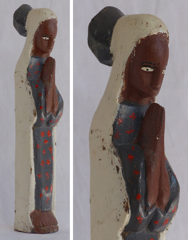 Vierge noire. Anonyme.   Sculpture en bois. Hauteur 45 cm. 